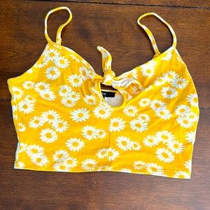 Forever 21 Yellow Daisy Crop